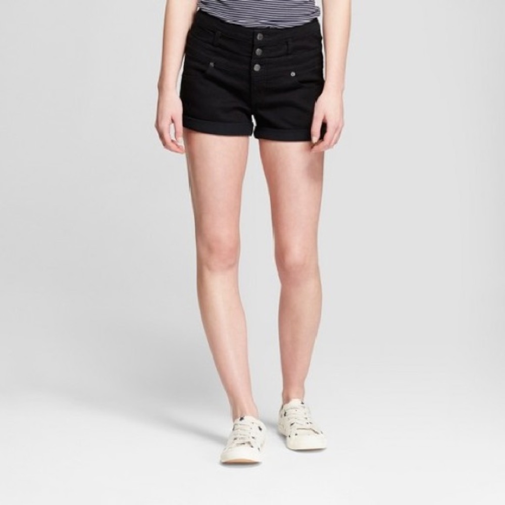 High Rise Black Shorts